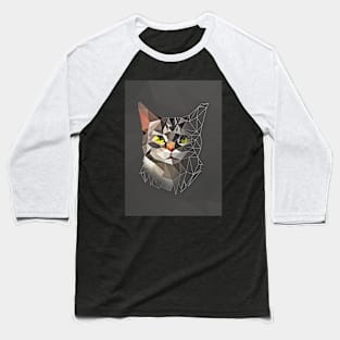 Low Poly Cat Baseball T-Shirt